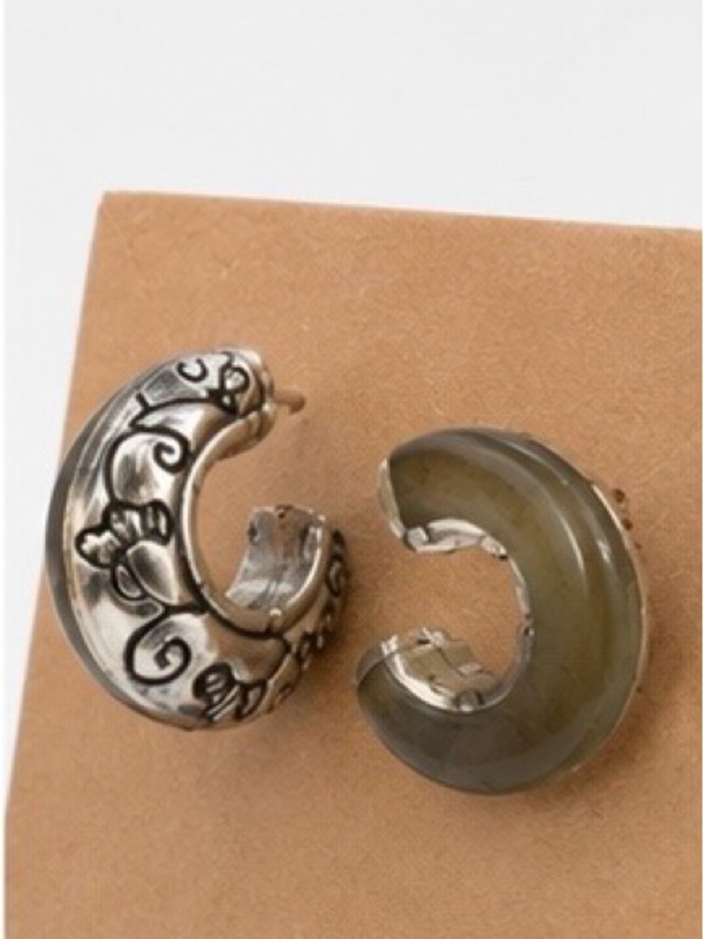 Vintage Brighton Two-Tone Scroll Hoop Earrings